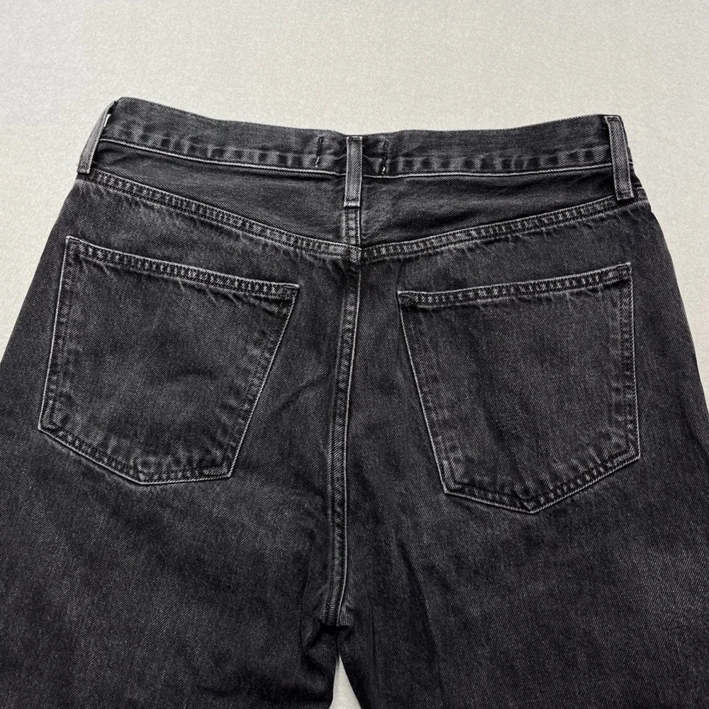 Agolde Lana Straight Leg‎ Jeans Faded Black Button Fly 100% Cotton Size 28